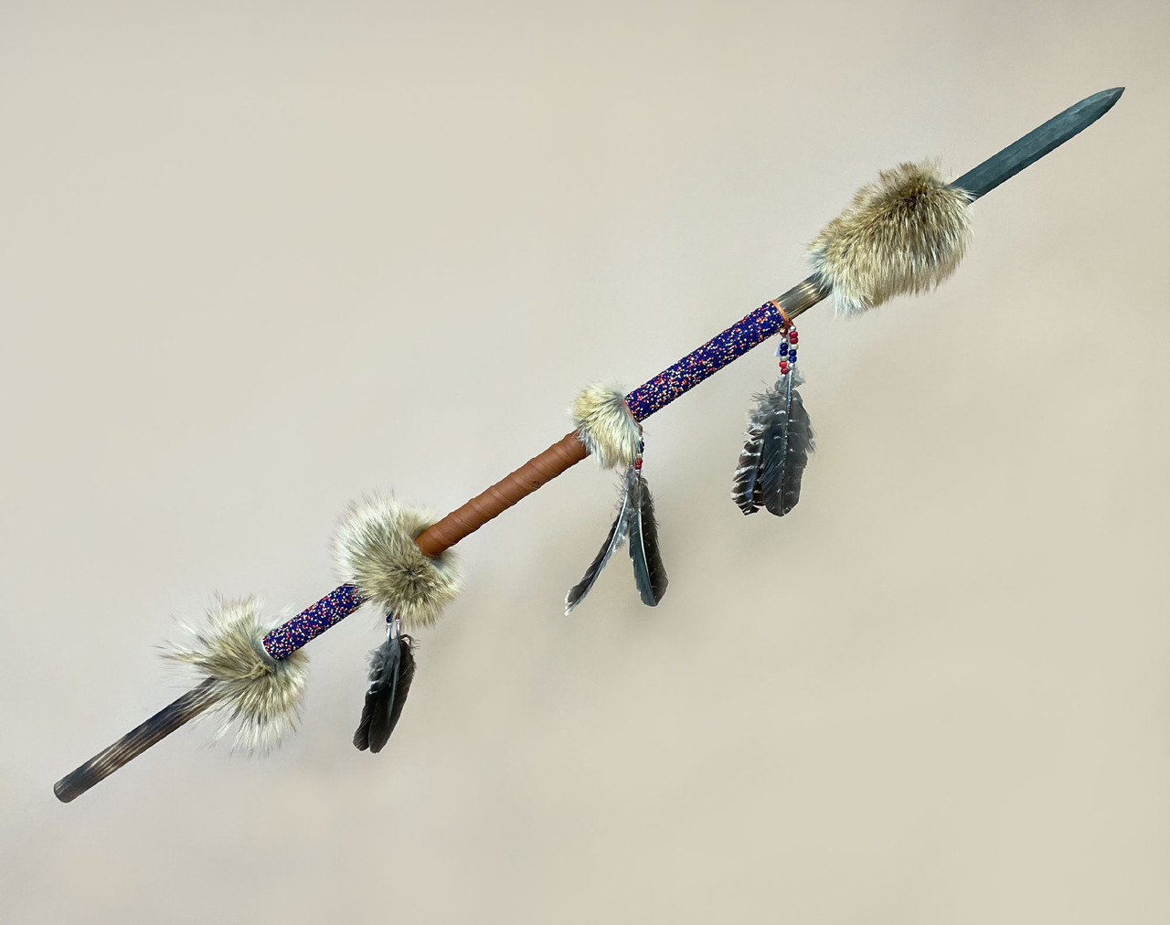 Hand Beaded Native American Lance 56