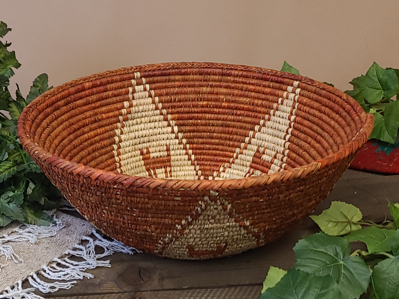 Large Hand Woven Palm Leaf Basket 19