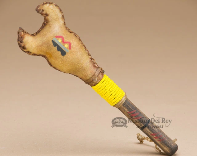 Rawhide Rattle Gold Navajo Indian Rawhide Rattle 7