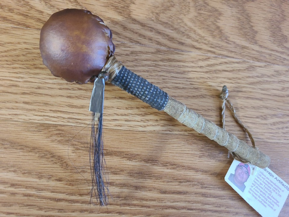 Native American Rawhide Rattle 6