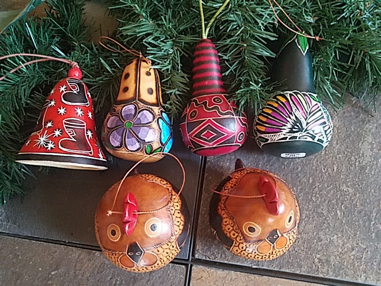 Gourd Ornament with Metal Cap Box of 10 - Amish Gourds