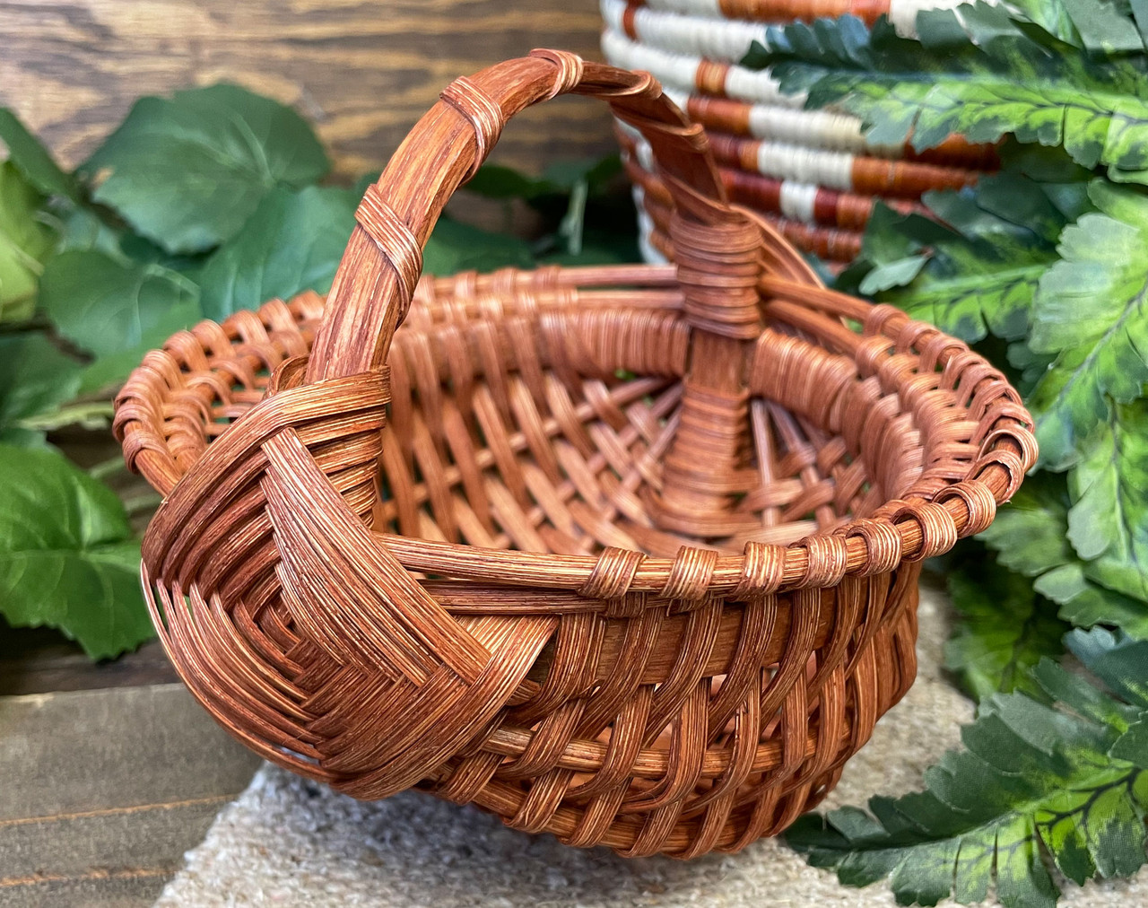 Small Organizer Basket  Amish Woven Wicker Decorative Storage