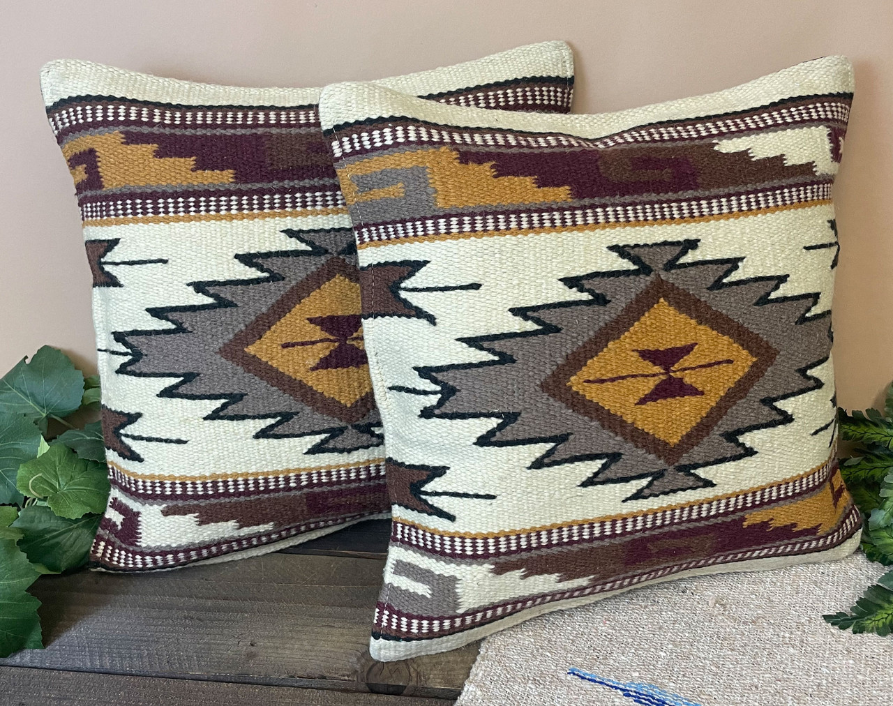 Southwestern Wool Pillow Covers- Assorted Colors- 18 X 18 Throw