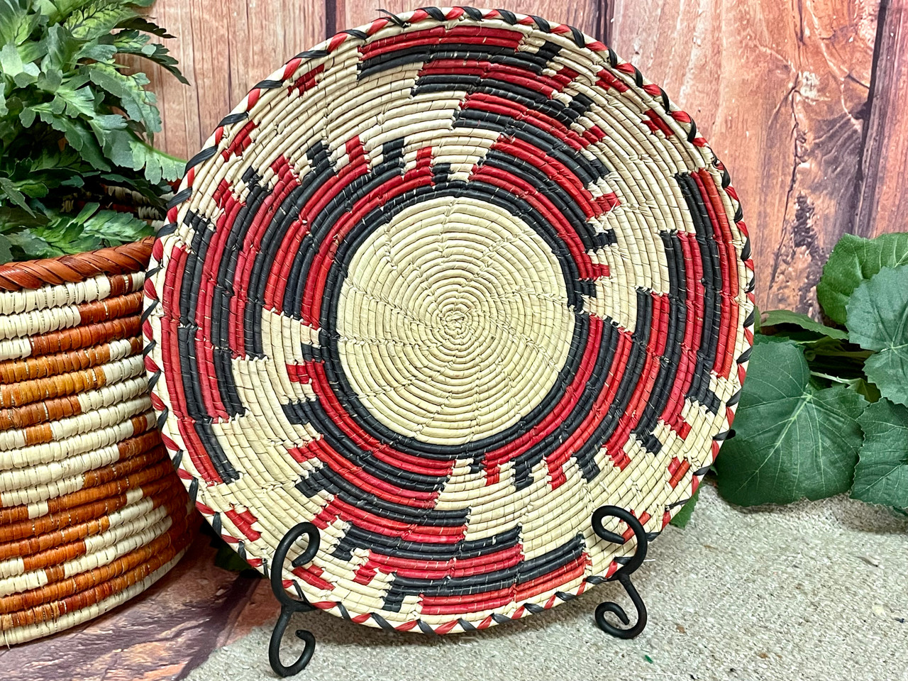 Native Style Flat Basket & Stand 12.25 (fb6)