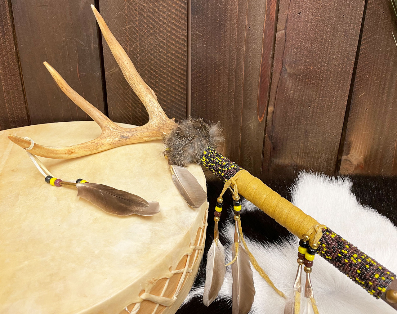 Creek Indian Deer Antler Dance Stick - 28 (ds9) - Mission Del Rey Southwest