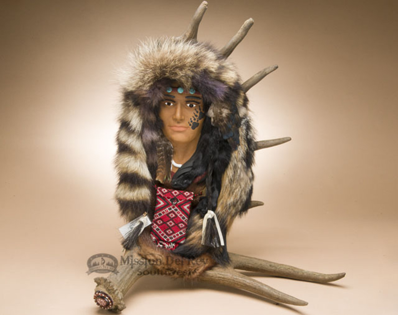 Native American Moose Antler Wall Art - Red Fox Maiden (aa42