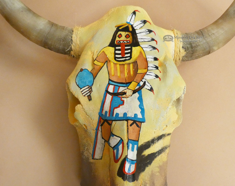 Steuerschädel Schmuckschatulle – Southwest Design Mit Navajo-Muster, 26 Cm Lang, Aus Kunstharz, Für Schlüssel & Münzen
