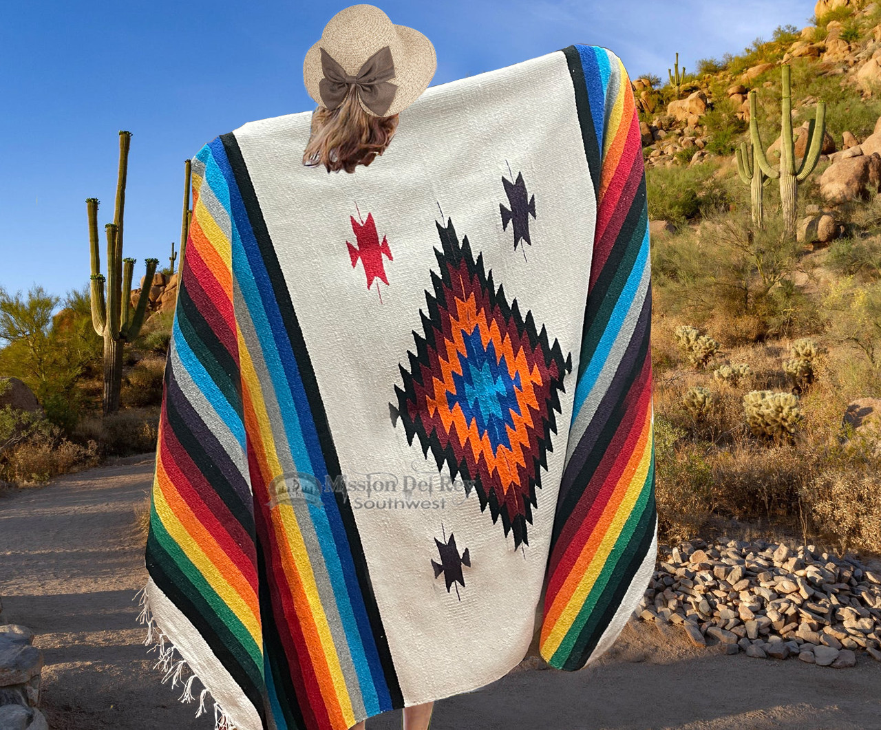 Southwest Home Crochet Afghan Cactus Rug Placemat Napkin Holder