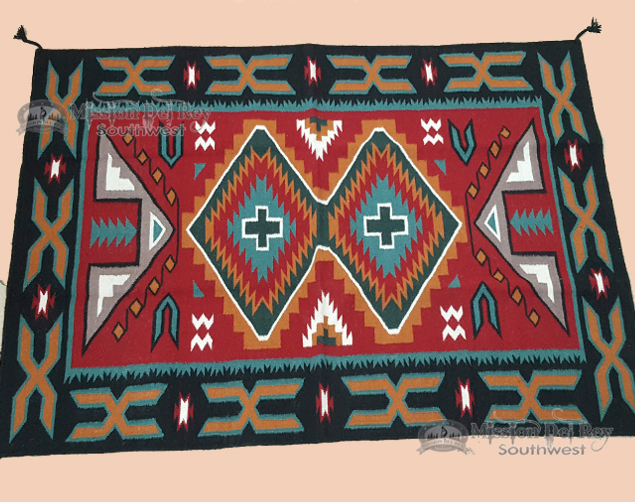 Large Wool Southwestern Handwoven Rug 4'x6' (4x6783)