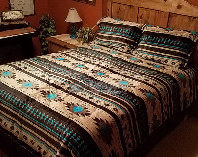 3 Pc Southwestern Plush Sherpa Comforter Set Tan King Mission Del Rey Southwest