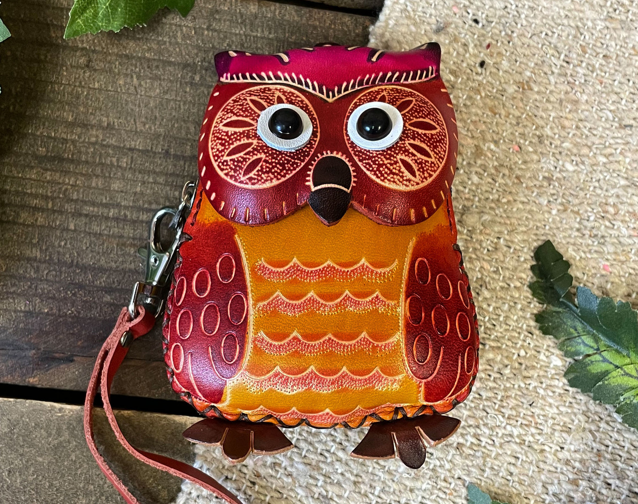 Leather Owl Coin Purse