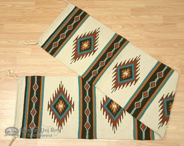 Southwestern Wool Table Runner 16x80 - Cream (168030) - Mission