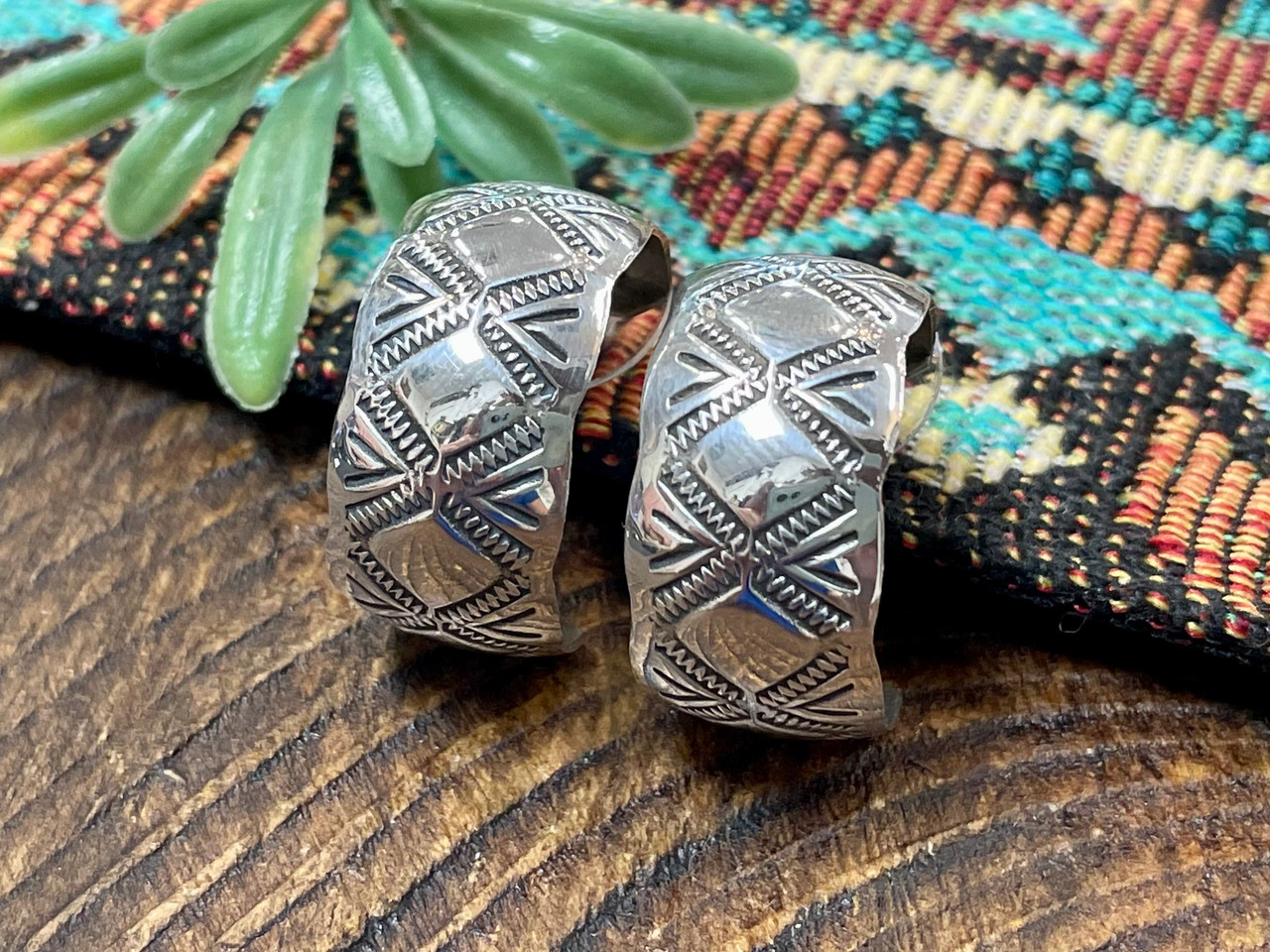Native American Navajo Silver Earrings (ne483) Mission Del Rey