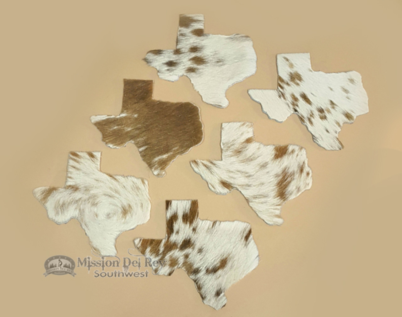 Brindle Cowhide Rug Shaped Coaster Set of 6