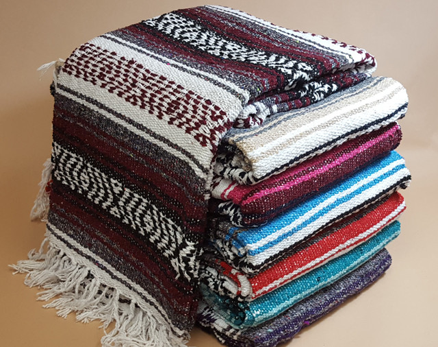 Traditional Mexican Falsa Blanket -Oaxaca (f108) - Mission Del Rey