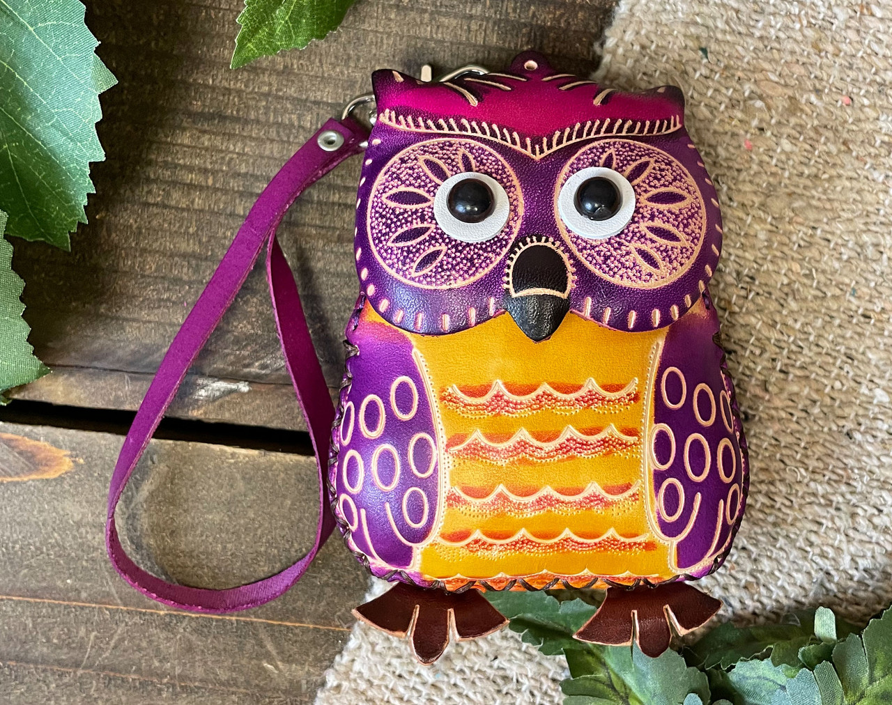 Leather Owl Coin Purse