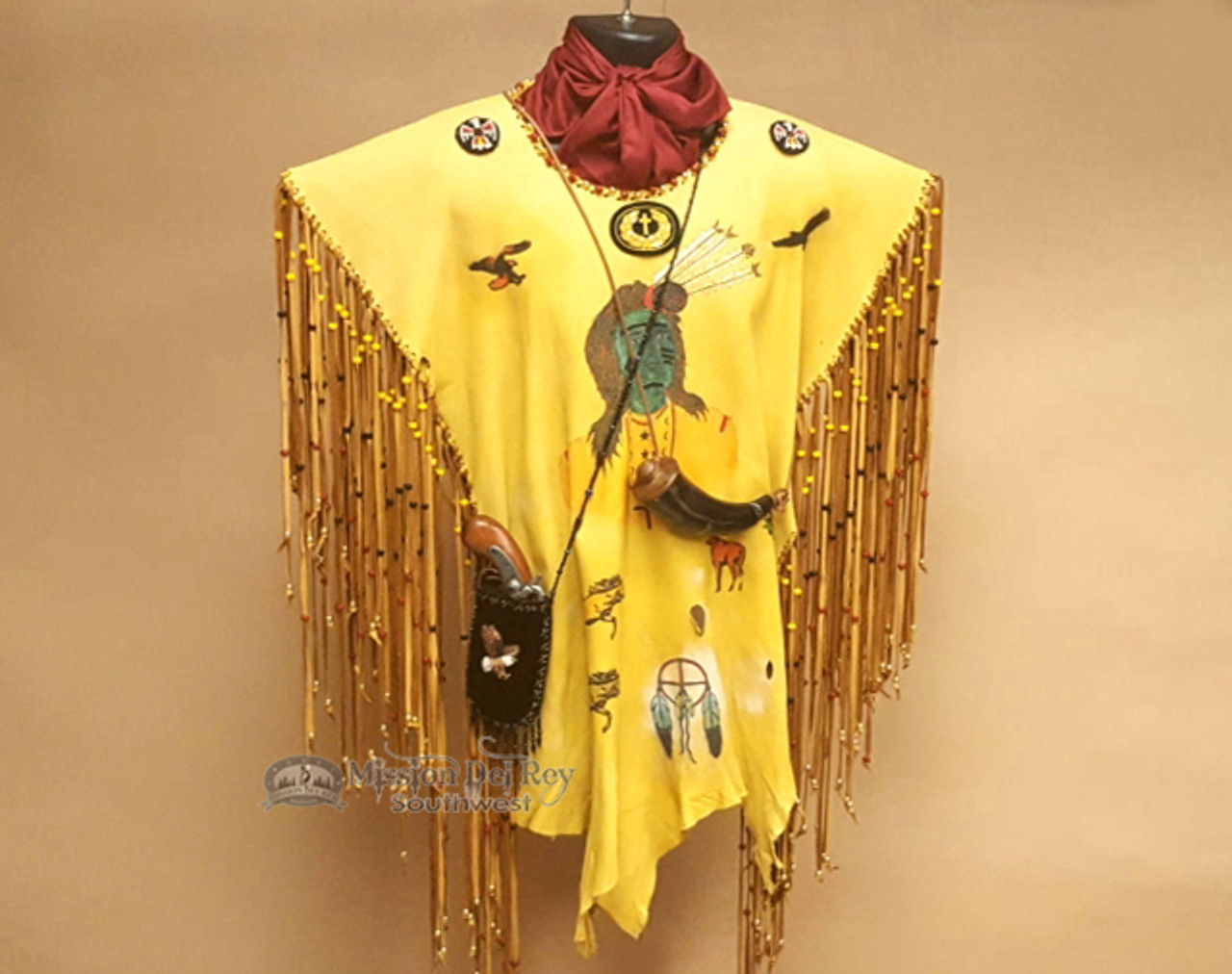 man and woman real leather (buckskin) native american indian clothing -  full set