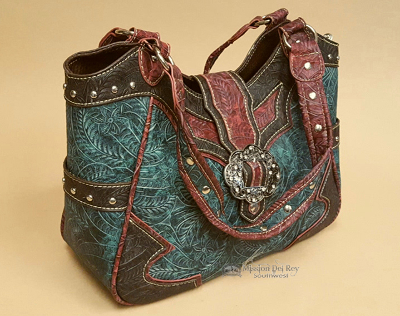 Designer Faux Leather Western Purse Mission Del Rey Southwest