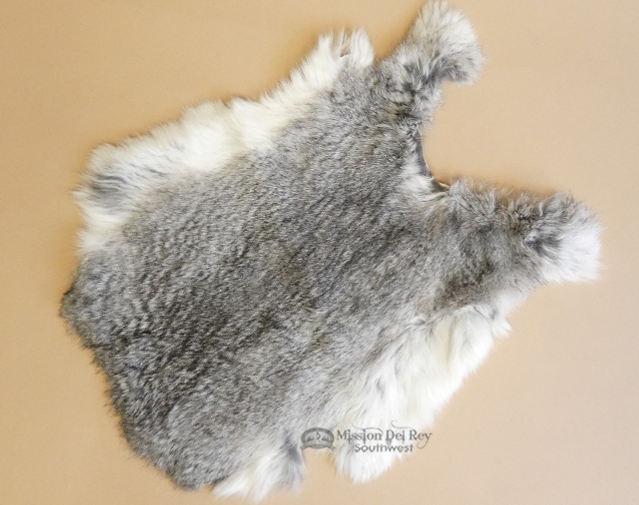 Natural Rabbit Pelts - Grey & White - 4 Hide Lot (rs2)