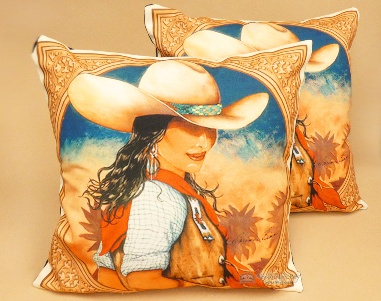 Pair Western Pillow Covers - Cowgirl Boutique 18x18 (dpc100a) - Mission Del  Rey Southwest