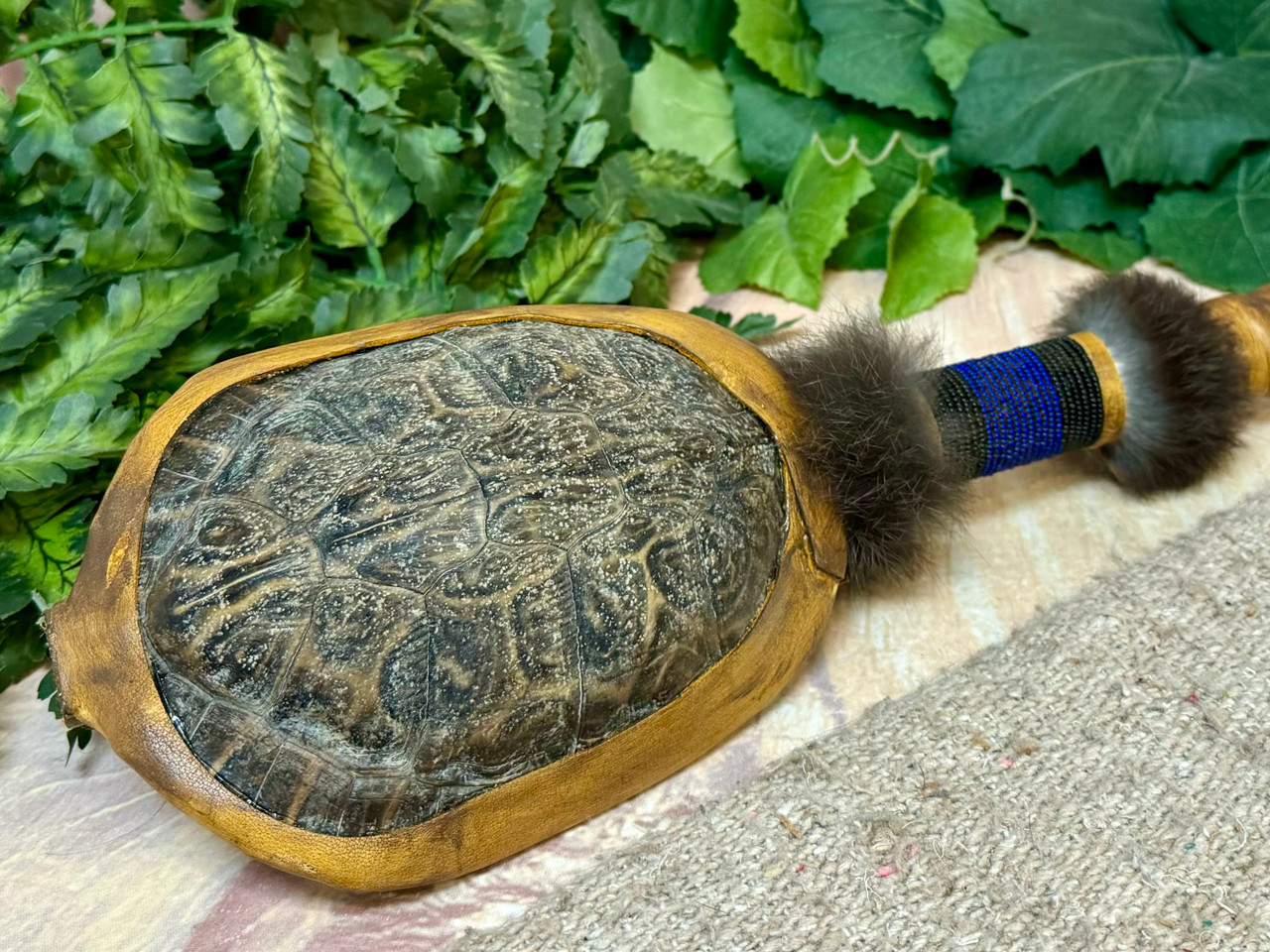 ネイティブアメリカン　鳴り物　TURTLE SHELL RATTLE Old Style Turtle Shell Rattle 18
