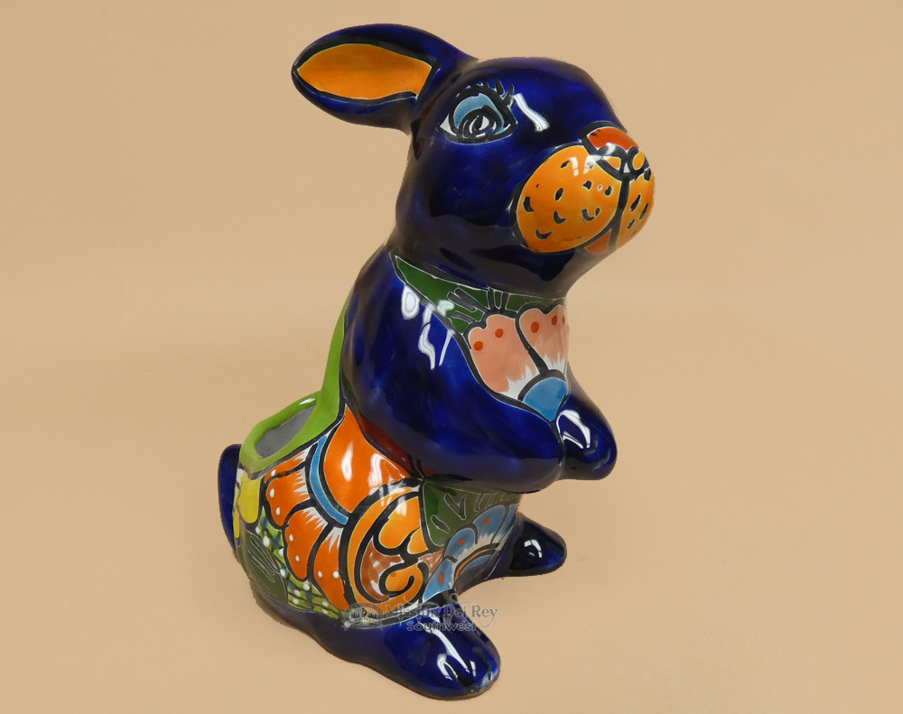 Southwestern Hand Painted Talavera Rabbit (p537) - Mission Del Rey ...