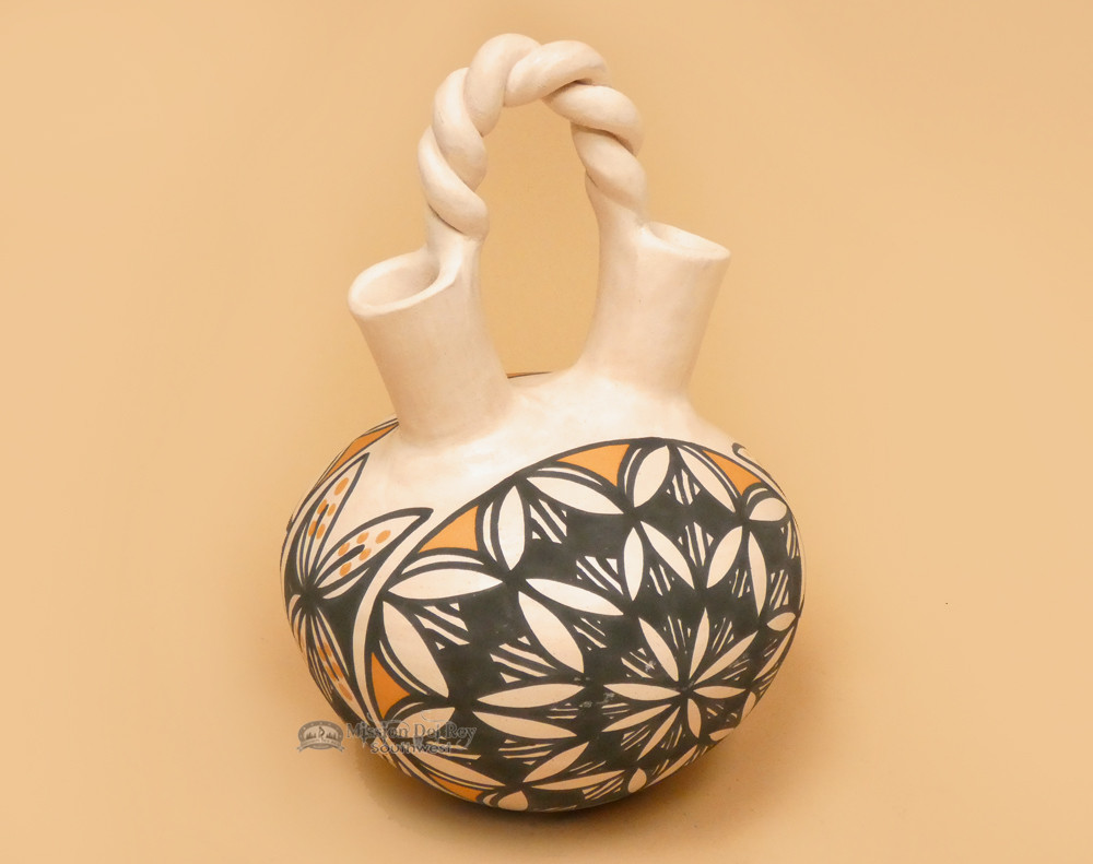 Hand Painted Pueblo Indian Wedding Vase 8 Nap732 Mission Del Rey Southwest