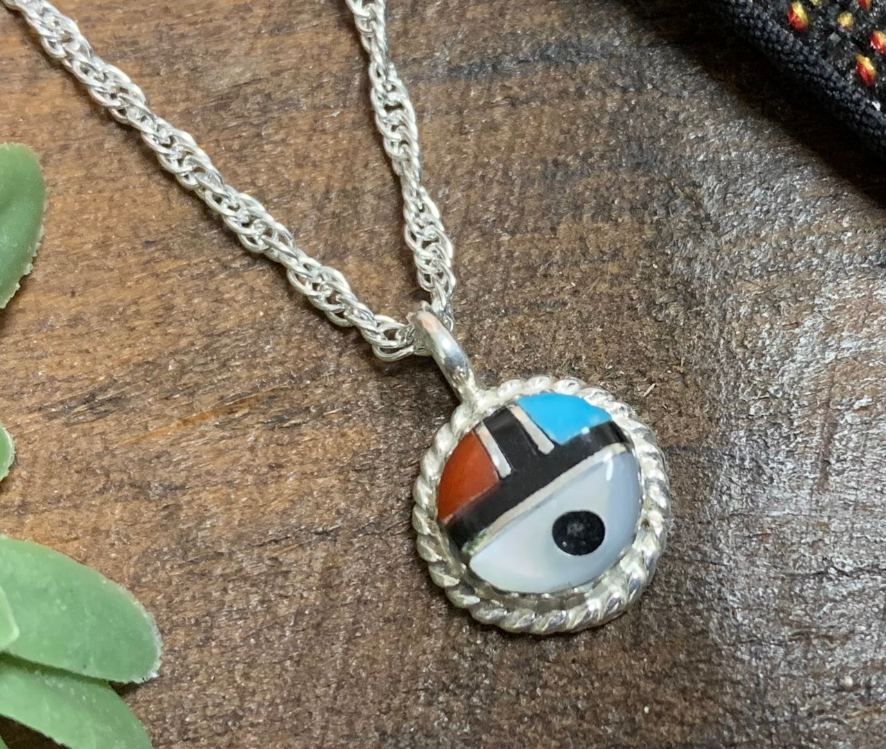 Native American Silver Pendant Necklace 20