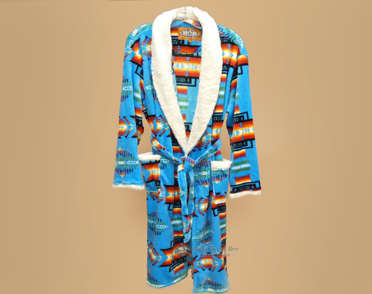 Luxury Style Southwestern Robe - Turquoise, Large - Mission Del Rey  Southwest