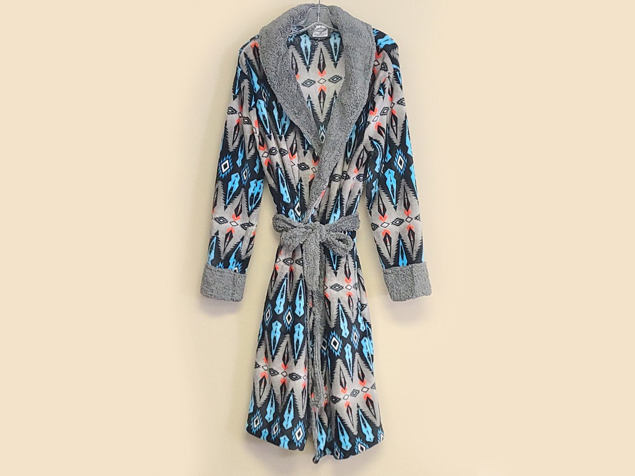 Extra Fine Southwestern Style Robe -Gray, Large - Mission Del Rey