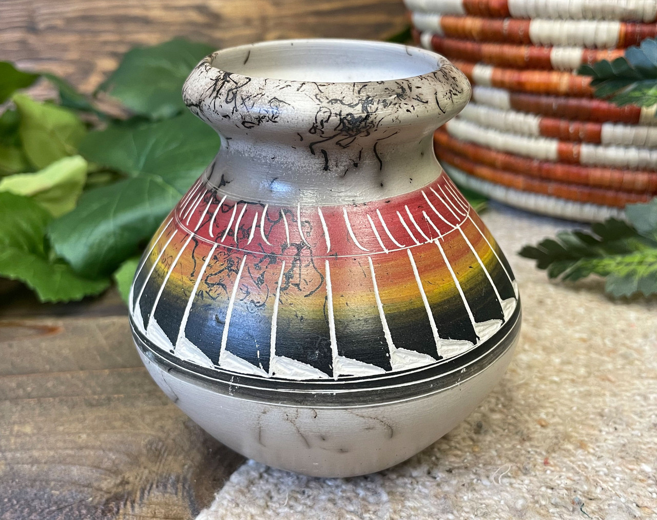 Southwest Navajo Horsehair Vase