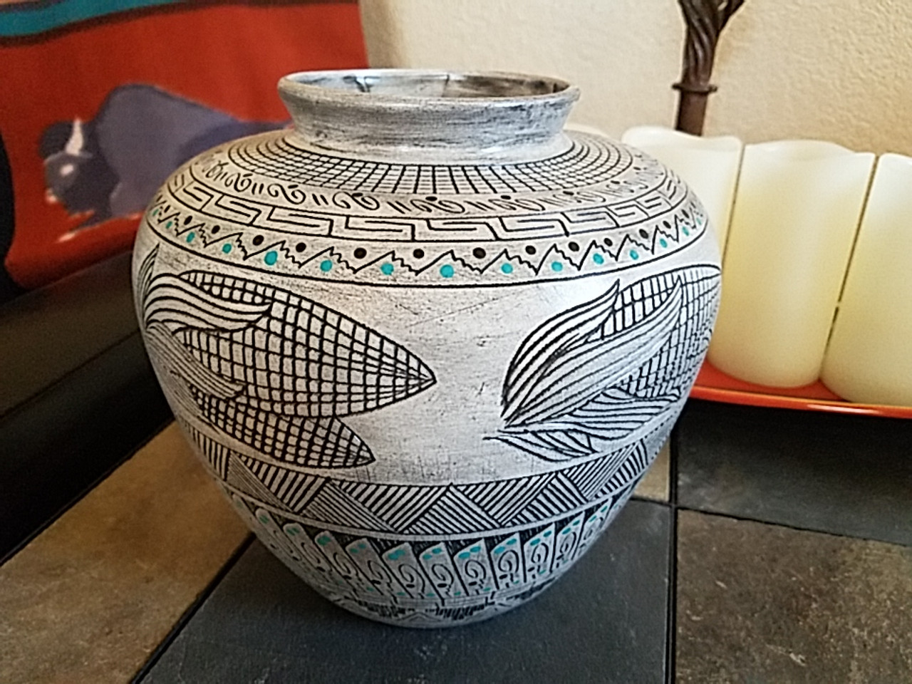 Etched Navajo Vase 8