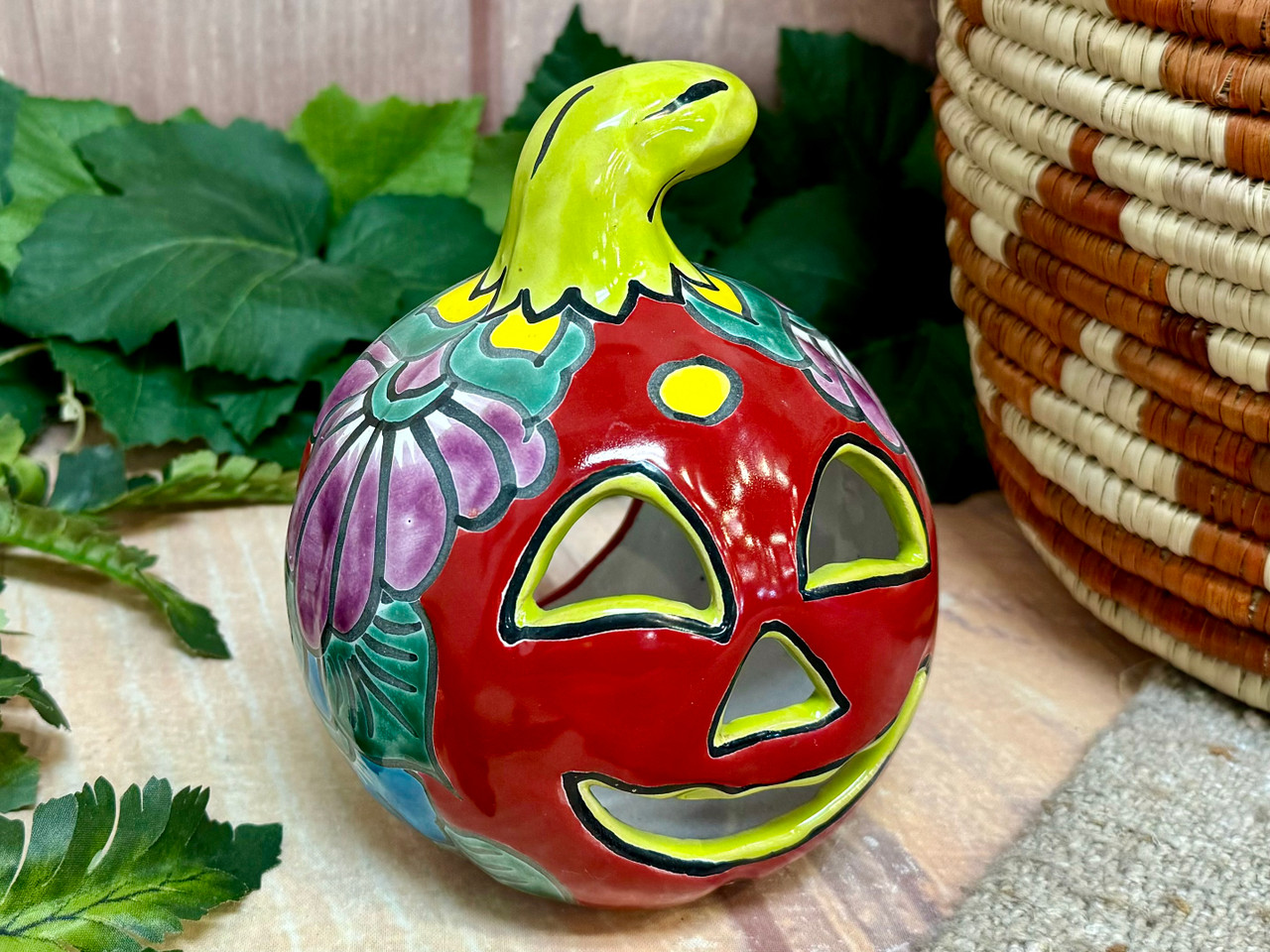 Hand Painted Mexican Talavera Jack O'Lantern (33bc114)