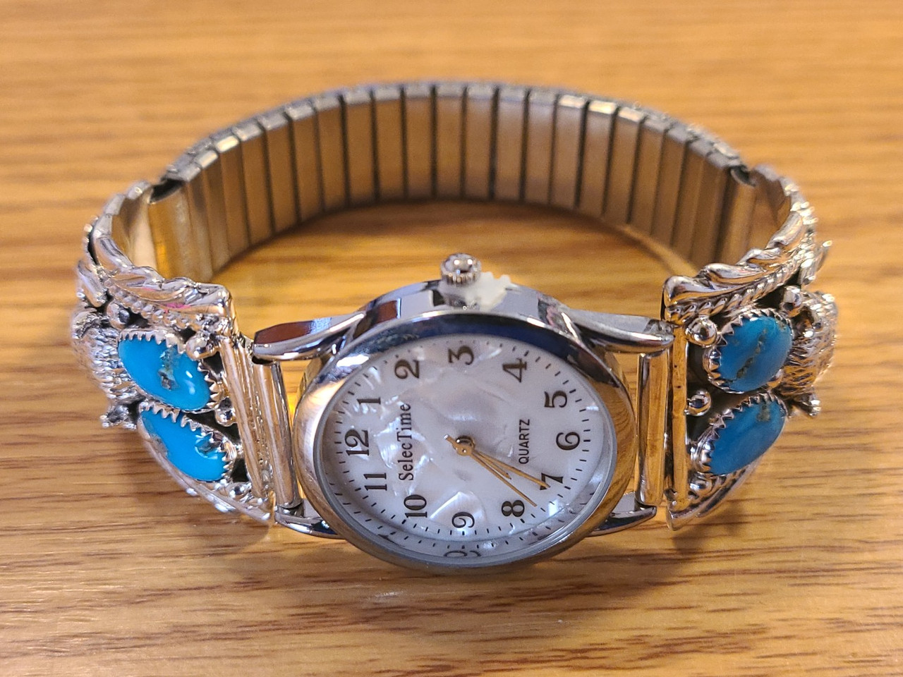 Navajo Sterling Silver Watch Tips -Turquoise (65bc40) - Mission