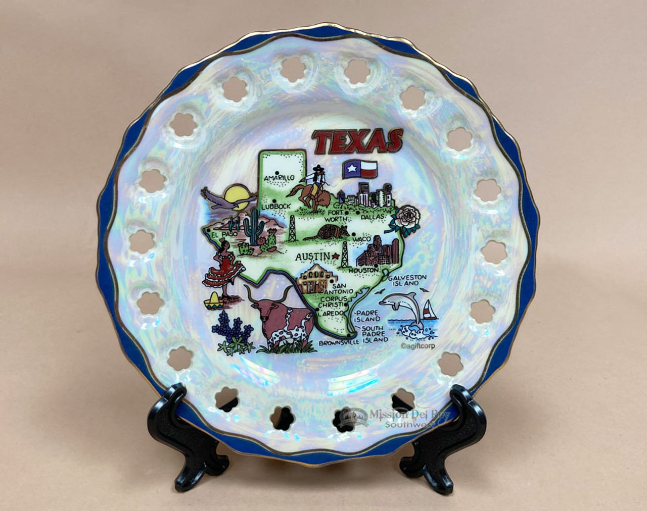 Porcelain Texas Souvenir Collector Plate 7.5