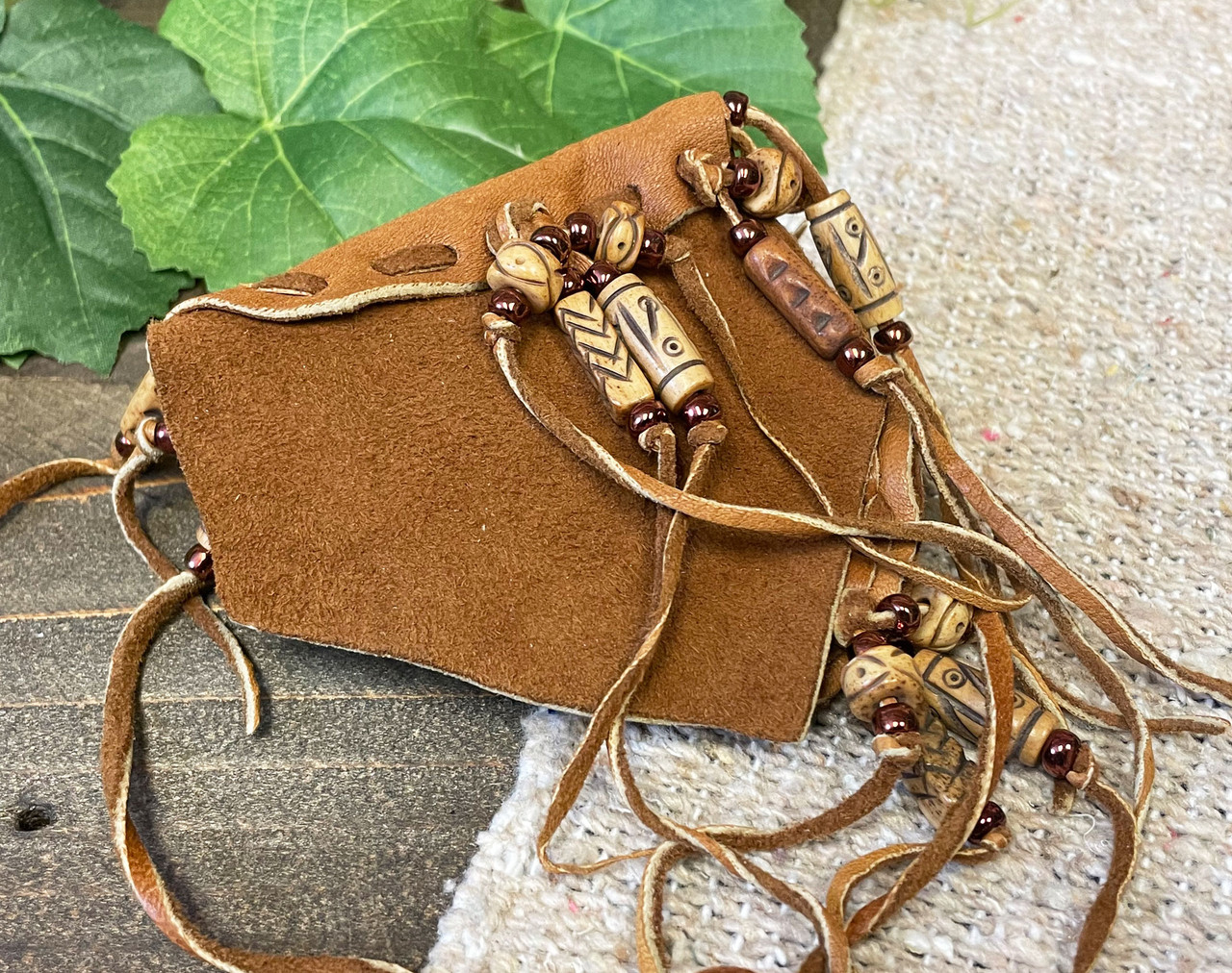 Antique Native American Small Beaded Medicine Bag