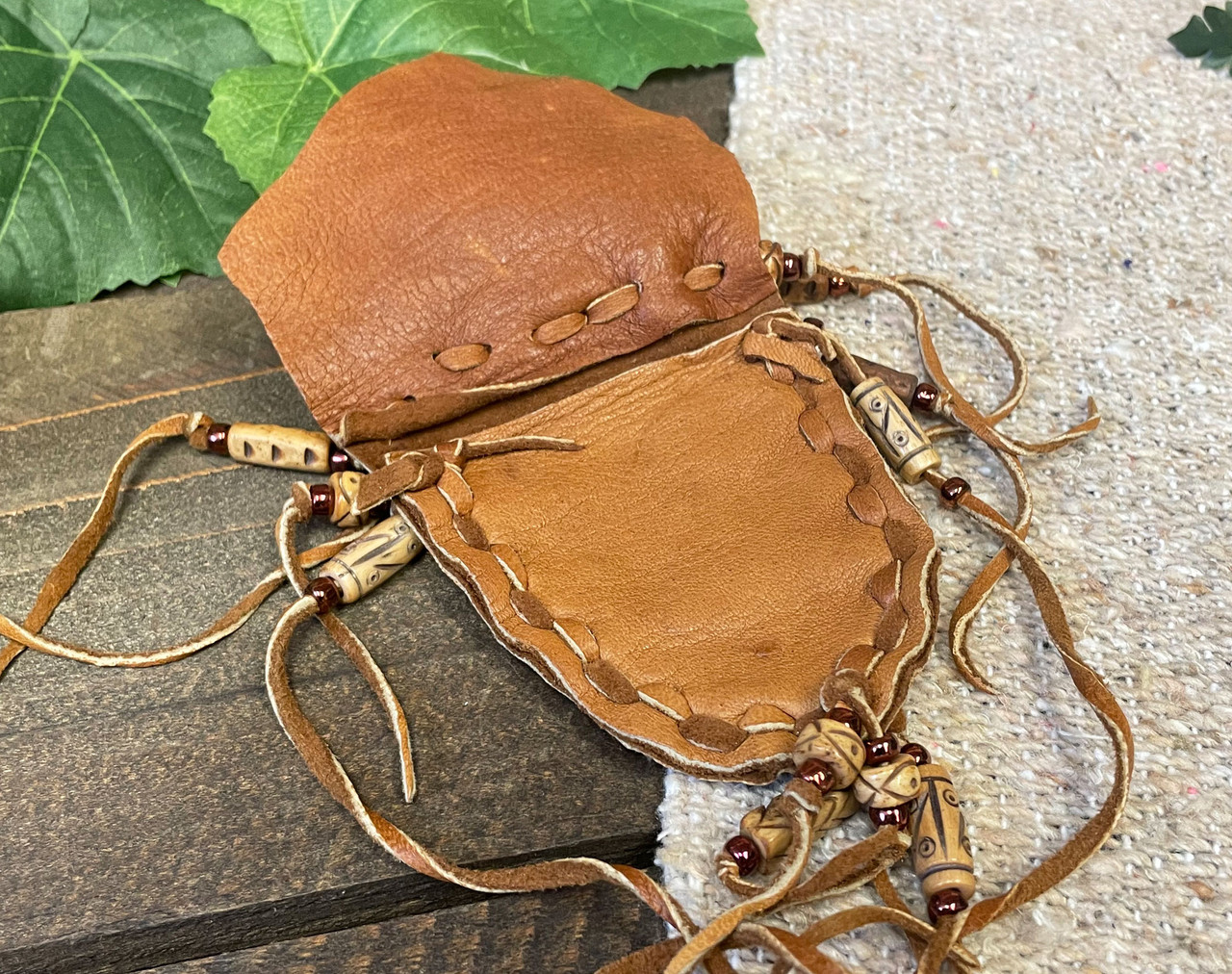 Native American Sokoki Abenaki Deerskin Medicine Bag 4