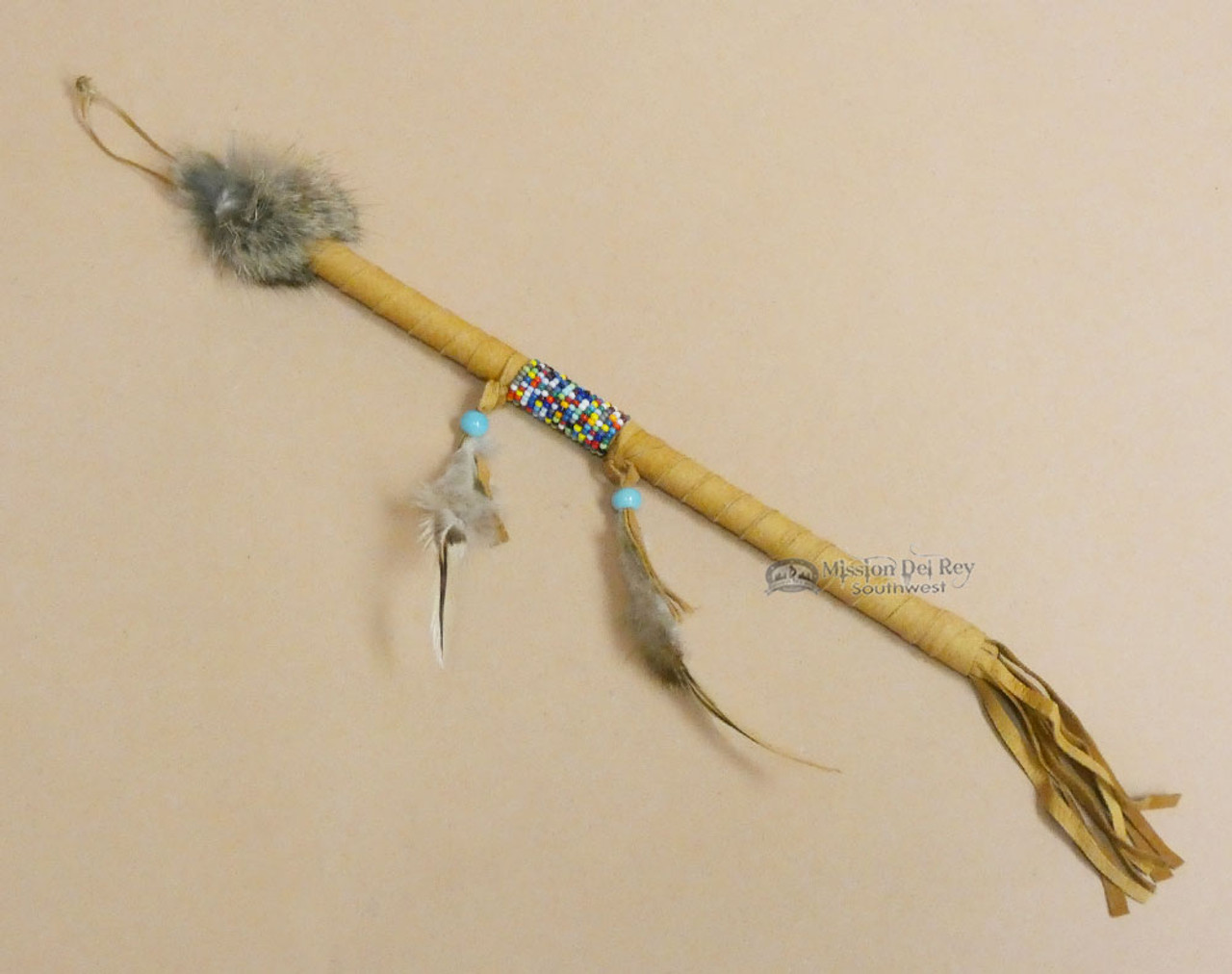 Traditional Navajo Indian Talking Stick 10 -Multicolored & Tan (3bc306)