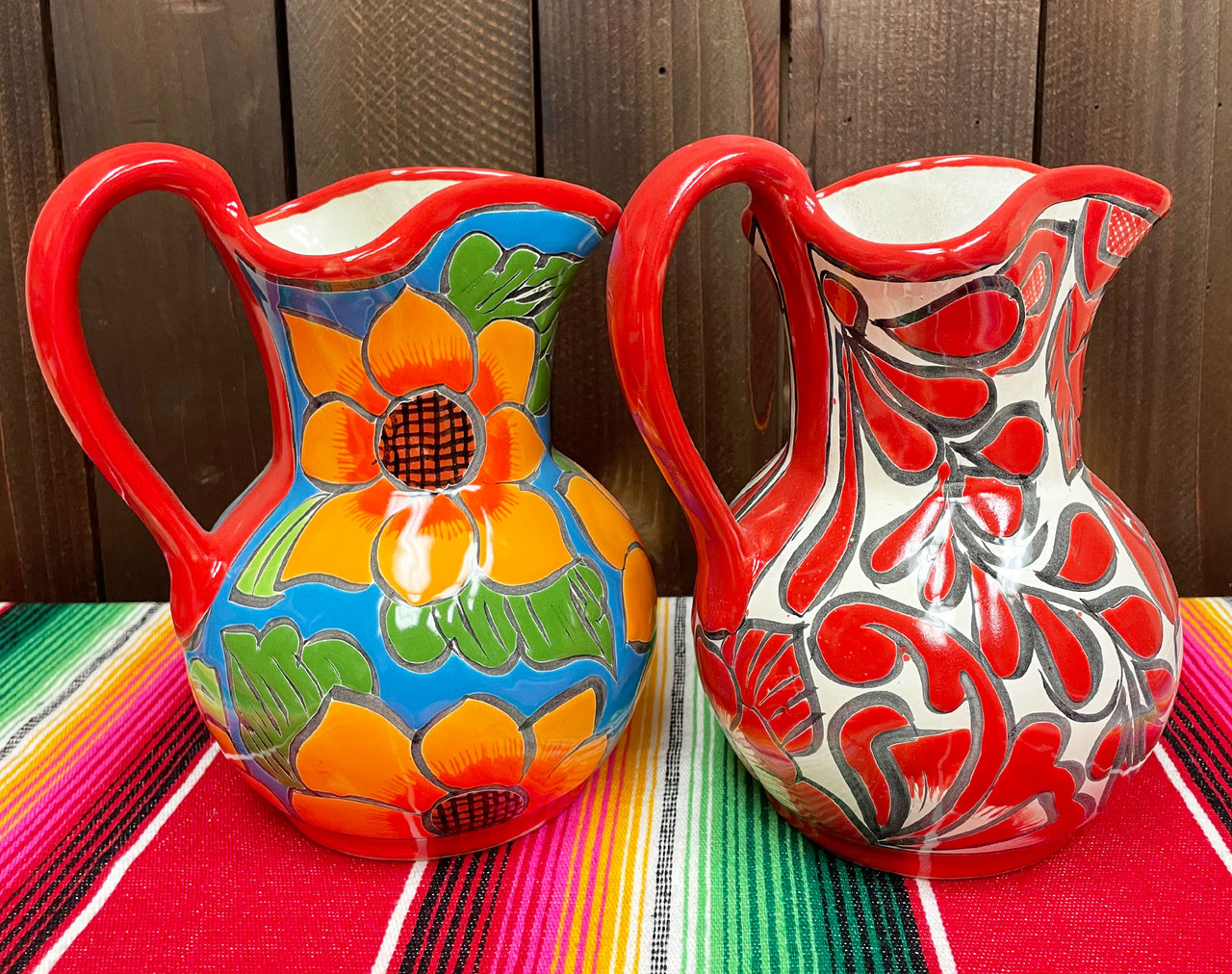 Mexican Floral Talavera Pitcher & Glass Set 9.5 (33bc596) - Mission Del  Rey Southwest