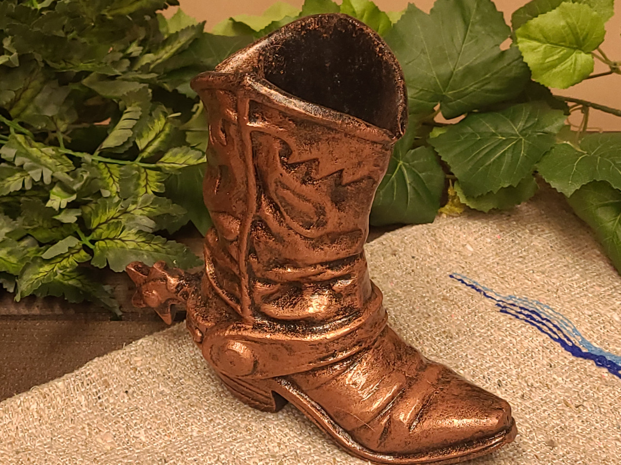 Cowboy Boots Rustic Metal Garden Art Sculpture - Made in USA