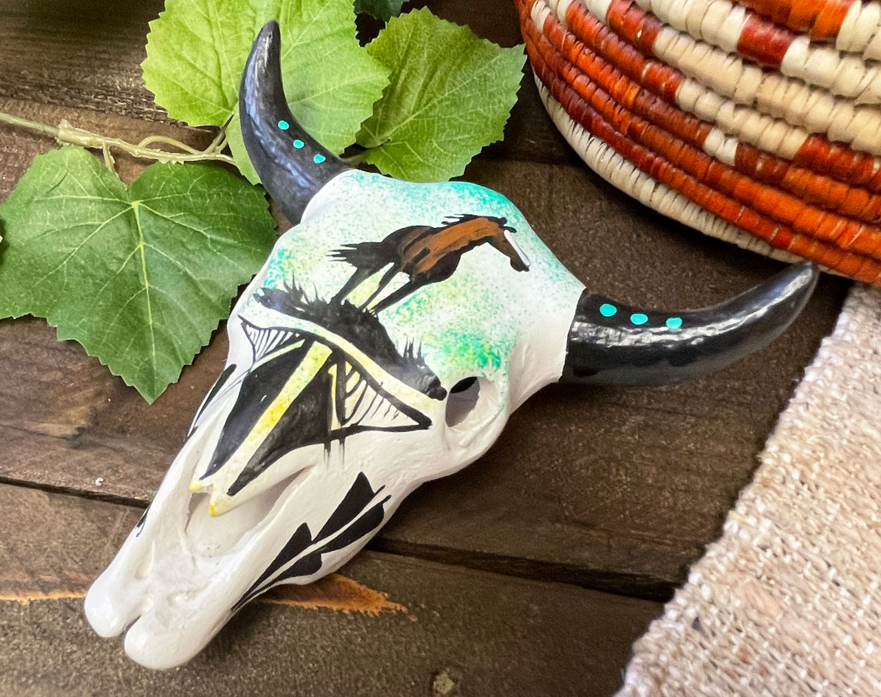 Native American Steer Skull Figurine 6