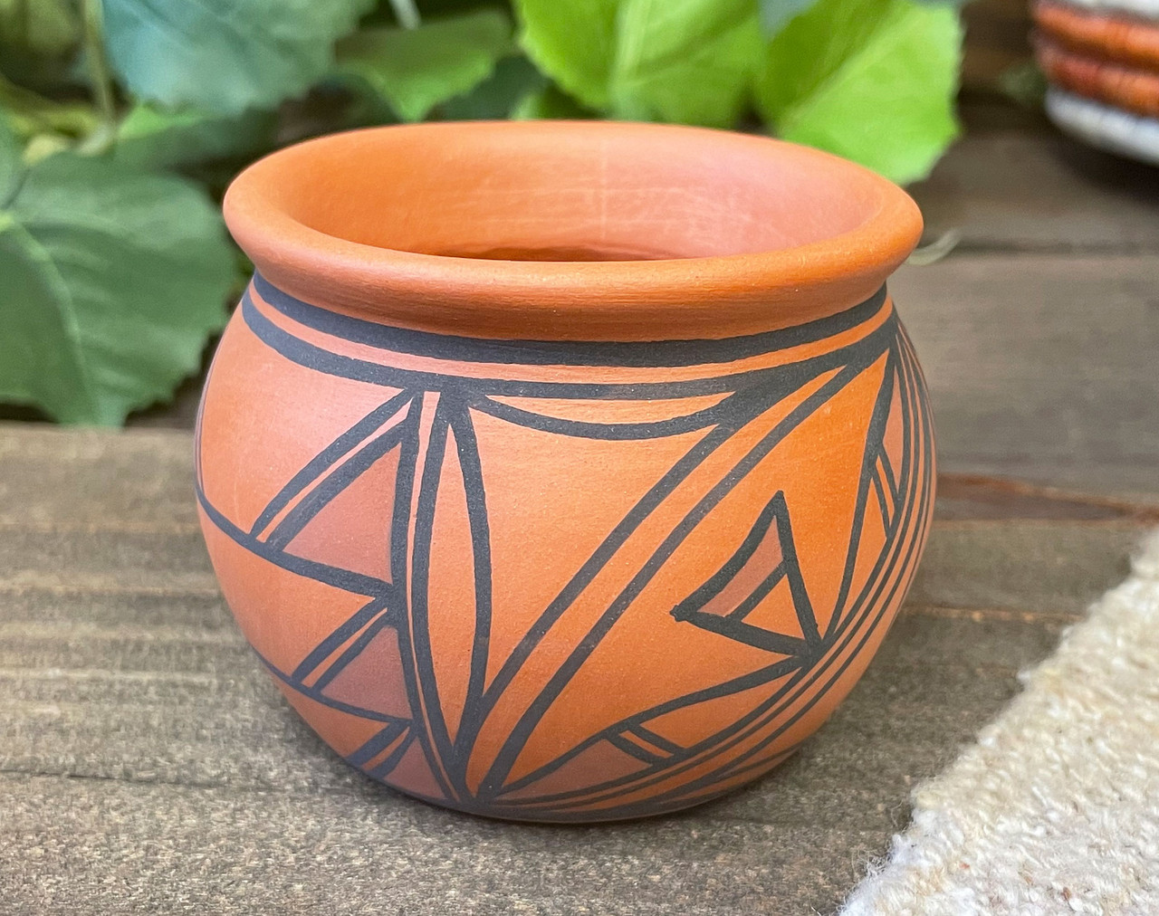 Pottery Log Cabin Planter Vintage Brown Clay Flowerpot 