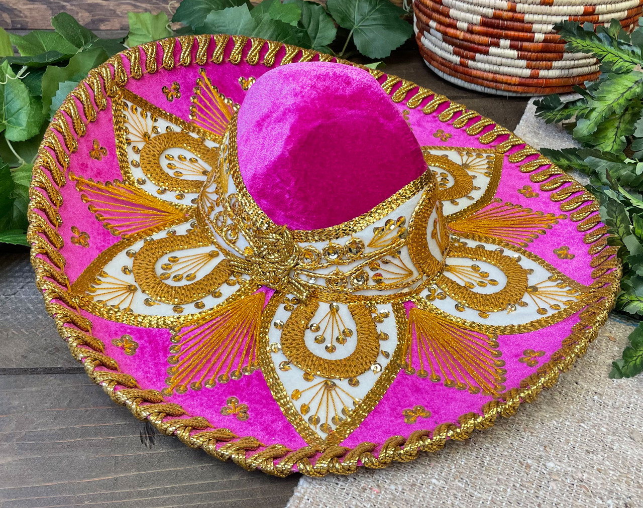 Bright Pink Mexican Sombrero -Youth 