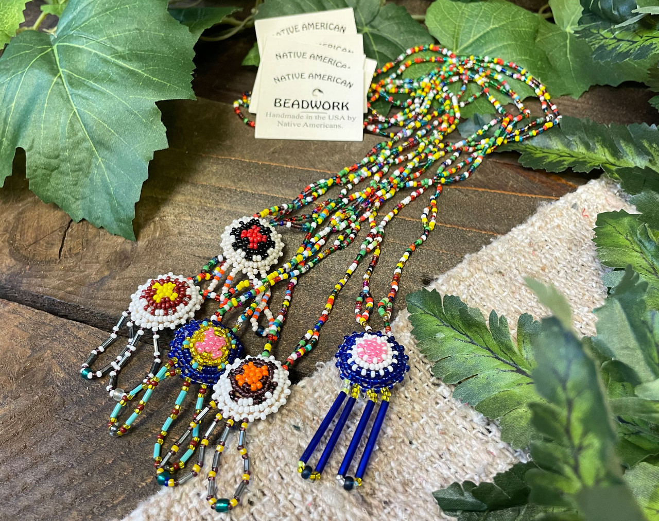 Buy Beaded Native American Necklace, Artisan Made Necklace, Handmade  Indigenous Colombian Necklace, American Style Necklace, Elegant Beaded.  Online in India - Etsy