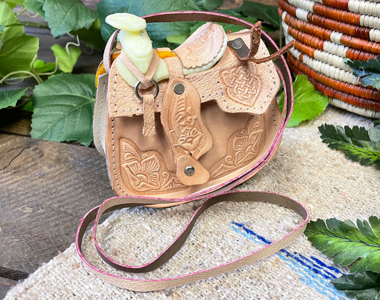 Genuine leather saddle bag gift for girls women satchel shoulder bag small  purse | eBay