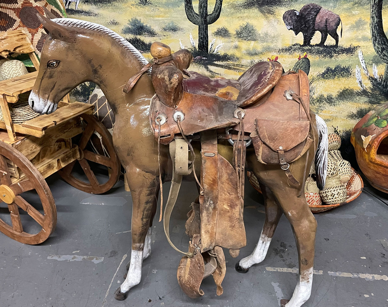 Vintage Western Leather Saddle (1bc67) - Mission Del Rey Southwest LLC