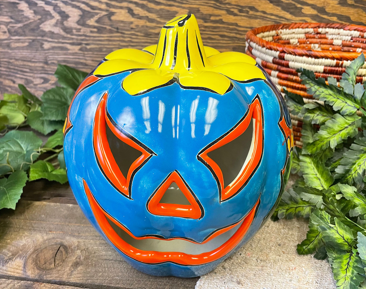 Mexican Talavera Jack O'Lantern Pumpkin (33bc639) - Mission Del