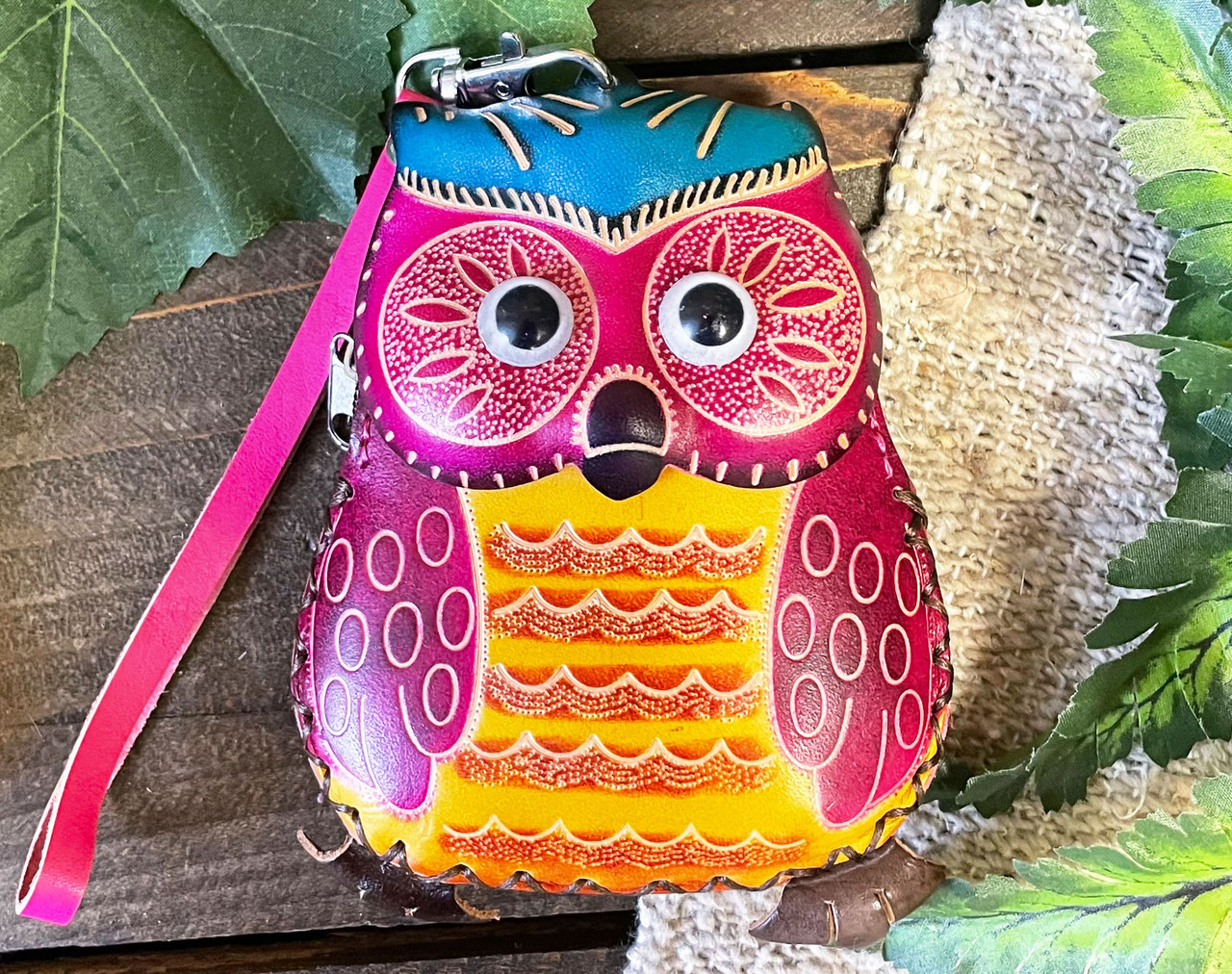 Leather Owl Coin Purse