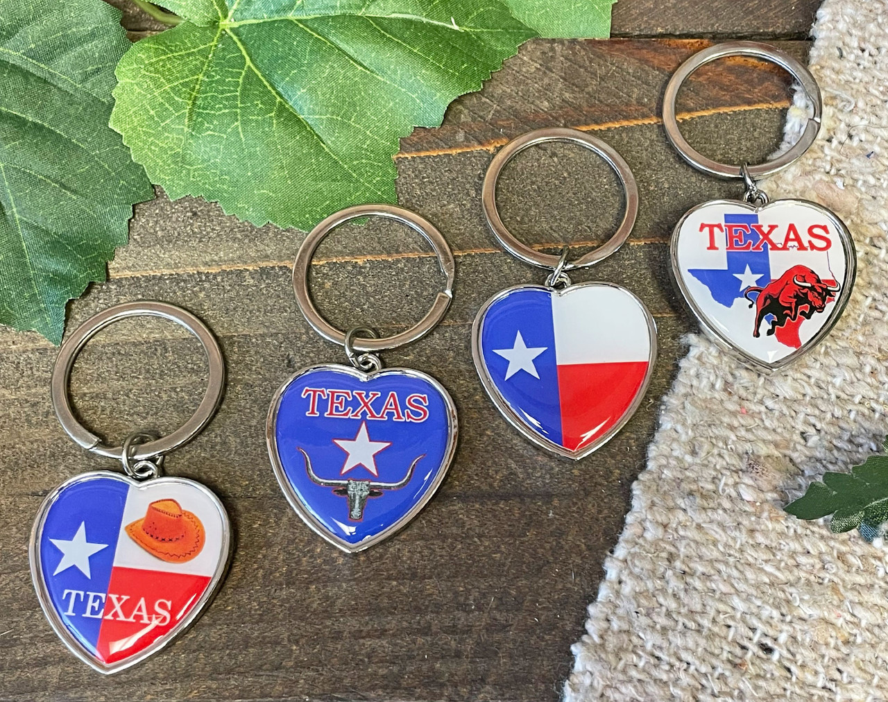 Assorted Texas Heart Keychain (13bc66449) - Mission Del Rey