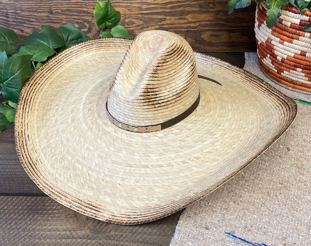 Sombrero Cowboy Hat Palm leaf Hat - Made in Mexico Western Style